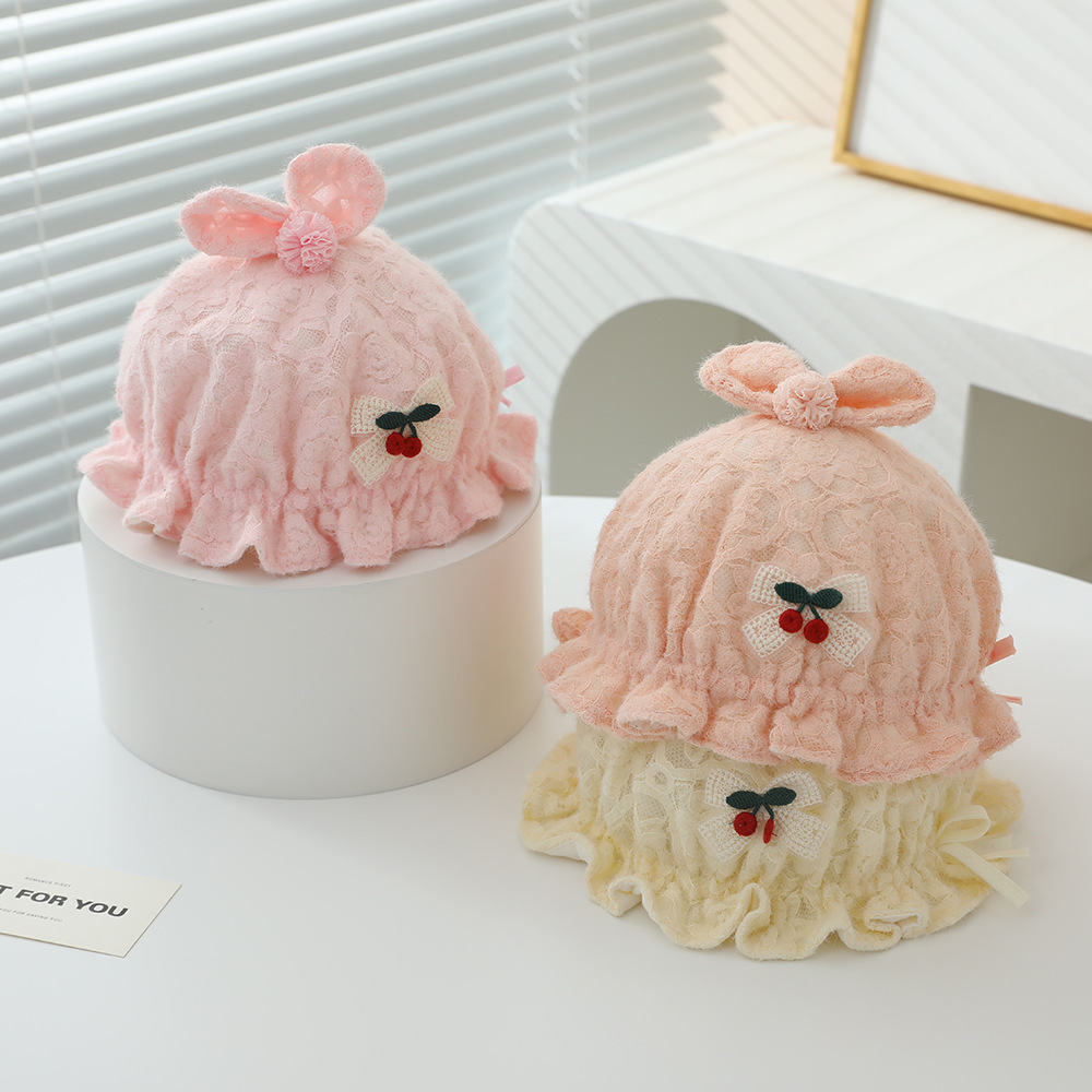 Sombreros de bebé primavera y otoño, gorras de princesa para bebés, gorras de encaje lindas para bebés, gorras de feto para bebés recién nacidos pequeños