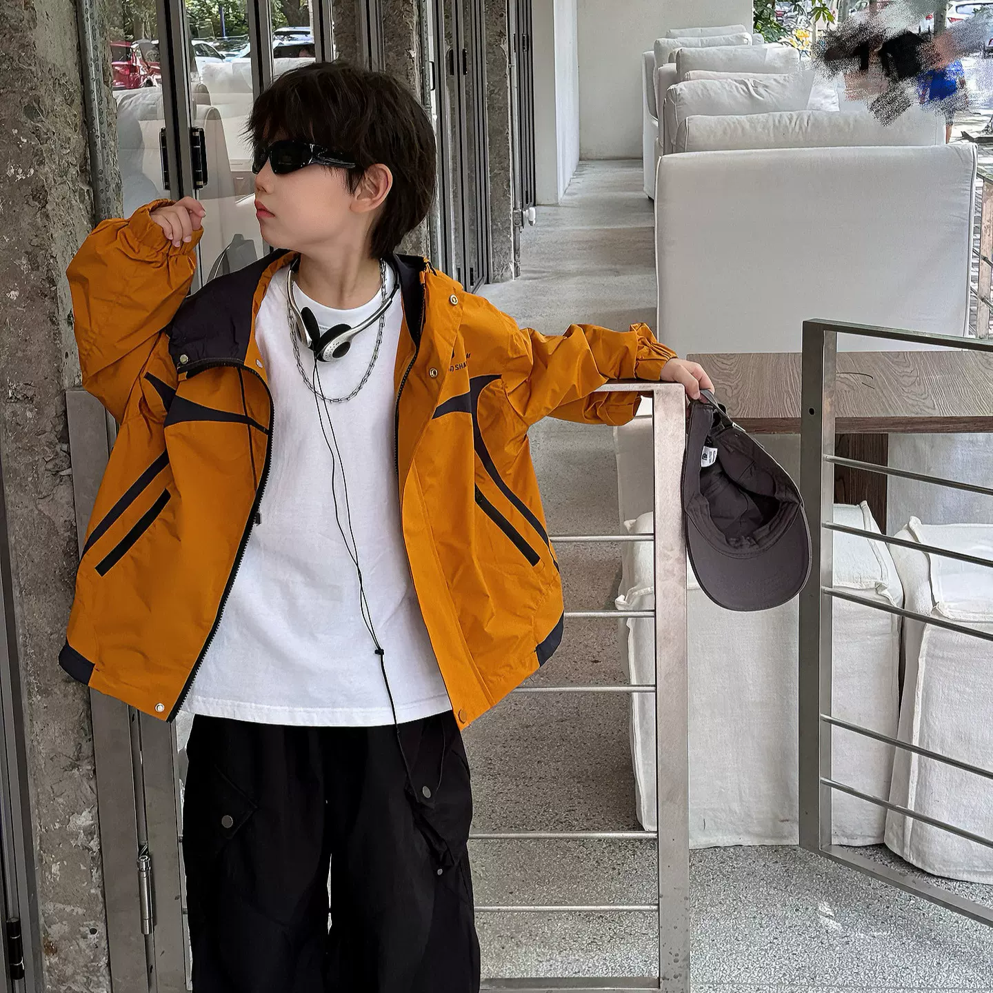 泰如2025秋季新款儿童休闲帅气户外冲锋衣外套男童连帽洋气登山服