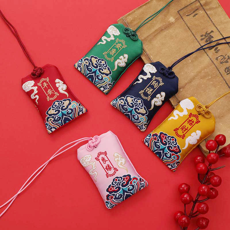 卸売ぶら下げ首中国刺繍祝福袋小さな財布ヒント袋お守り祝福袋ロイヤルガード小袋空袋|undefined