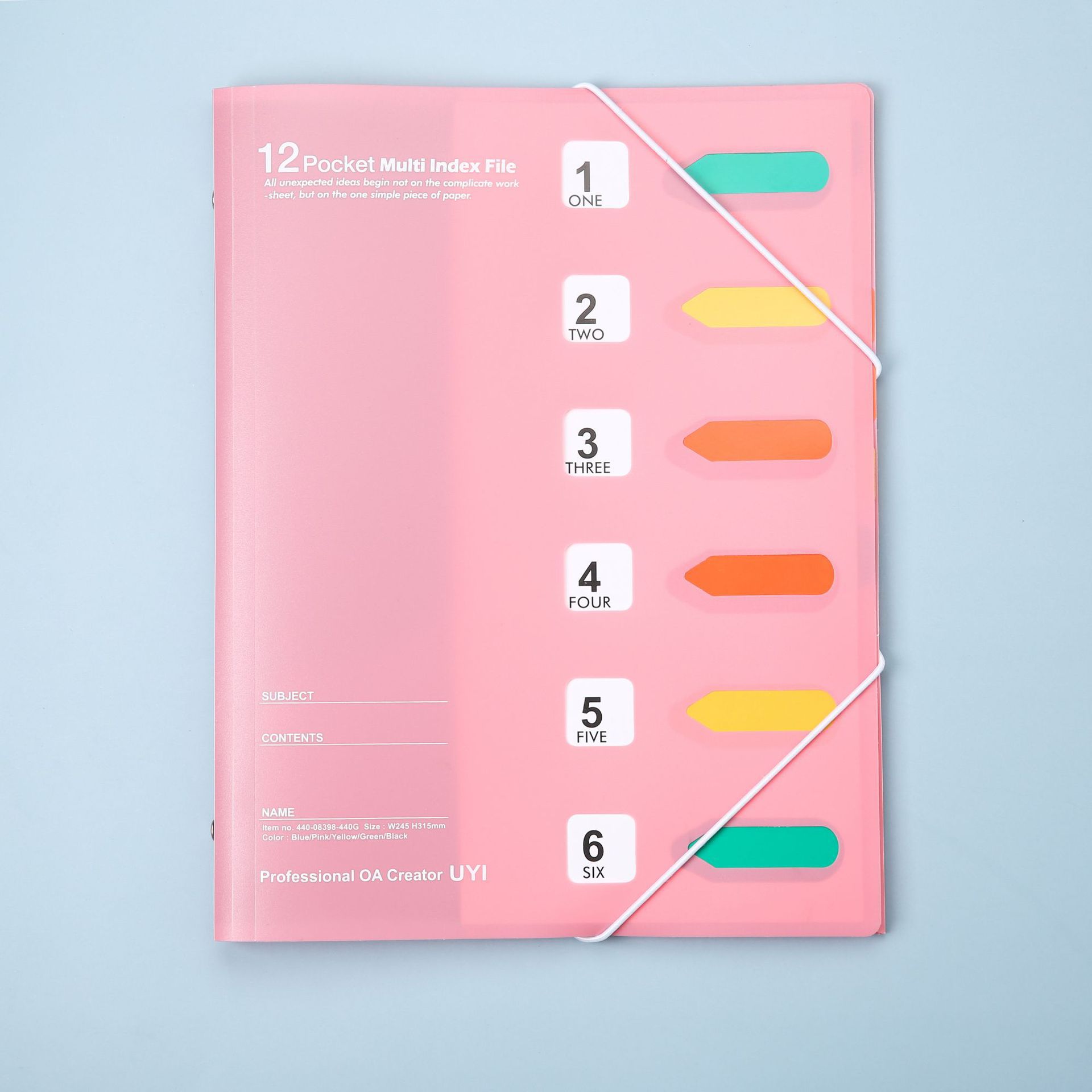 Student A4 test papers storage bag candy color waterproof PP multi -layer pages inserting information album classification folder scroll storage