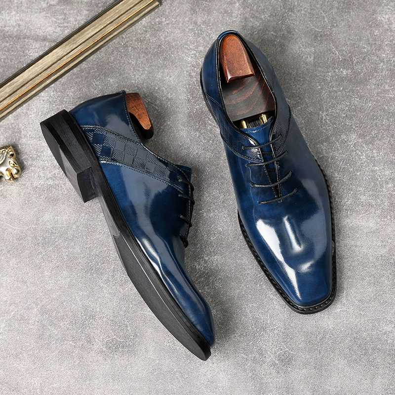 Classic suit English style for leather shoes, trend footwear, wedding shoes, for import, Korean style