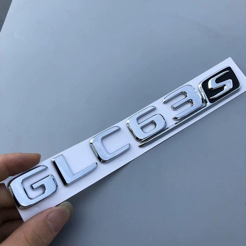 Suitable For New Mercedes-Benz C63S Car E63 Rear Tail Emblem GLE63 Modified GLC63 Logo Sticker Black_voghion.com