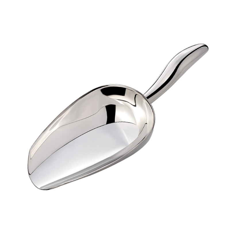 Pala de hielo económica de acero inoxidable engrosada con gancho pala de arroz de alimentos engrosada no magnética pala de té pala de harina multiusos de supermercado