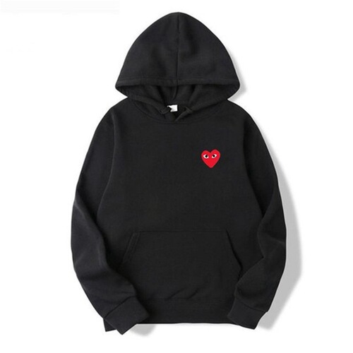 New Love Brand Couple Hooded Sweatshirts, Unisex Fashionable Winter Thicken Outerwear with Heart Print, Large Size Men's Hooded Sweatshirt