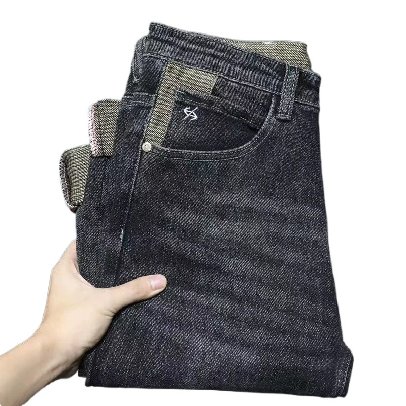 Loose straight jeans, demi‑season wear‑resistant trousers, non‑fleece and fleece options, sizes 28–38