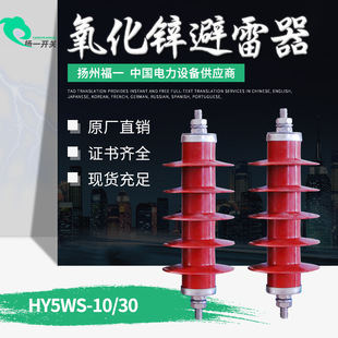 High Voltage Composite Arrester YH5WS-10/30 Composite Zinc Oxide Arrester 10KV Yangzhou Fuyi