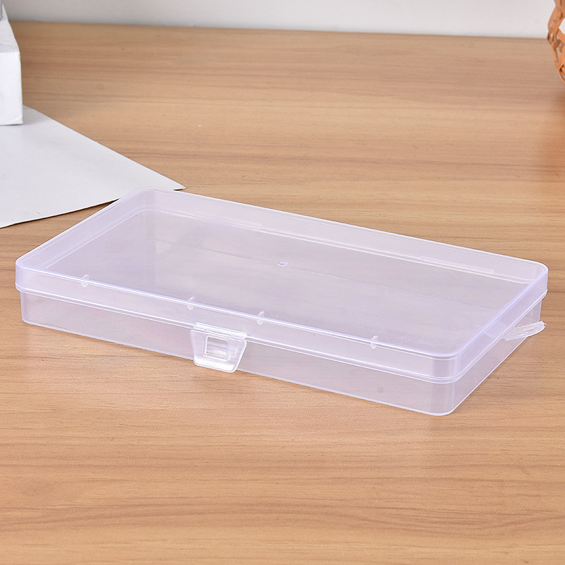 新款透明塑料盒长锁盒空盒有盖样品盒饰品五金小元件盒厂家现货