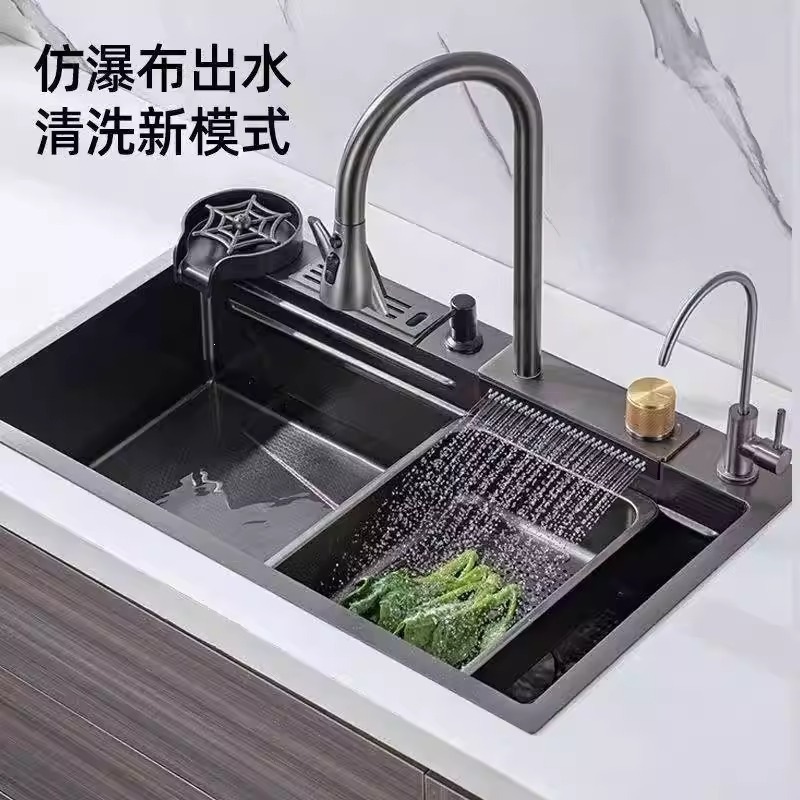 Fregadero de Cocina con Cascada 304 de Acero Inoxidable Un Solo Tanque image 4