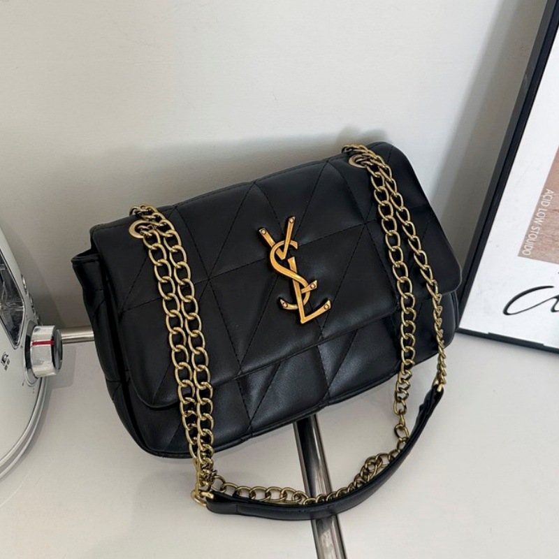 High-End 2026 New Korean Style Elegant Quilted Flap Crossbody Bag, Fashionable Chain Shoulder Bag, Niche Women's Bag