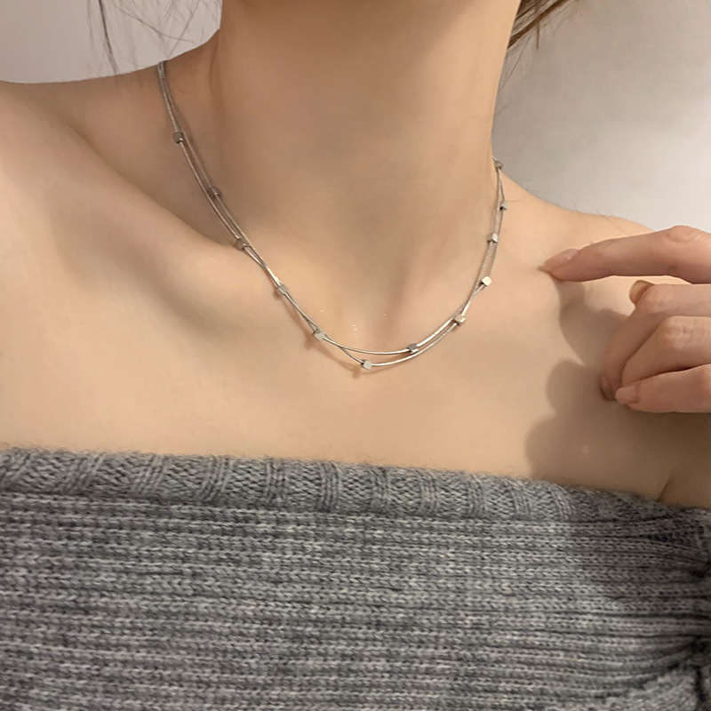Simple Style Geometric Titanium Steel Plating Necklace 1 Piece