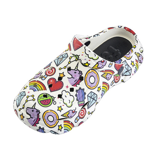 Fuzzy-feel hole shoes for women—summer, cute platform-heeled closed-toe height-increasing thick-soled sandals with a girly vibe, ultra-soft for beach and outdoor wear.