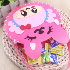 Preschool children's intelligence toys DIY craft kit tote bag non-woven fabric adhesive early education wholesale