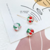 Glossy beads, earrings handmade, accessory, hand painting