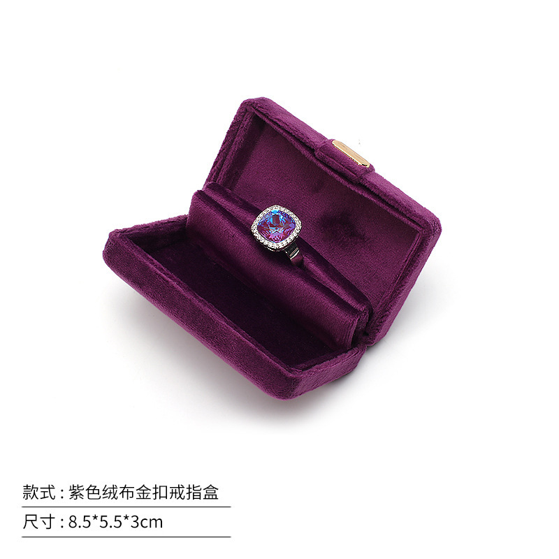 Caja de embalaje de joyería de terciopelo, colgante portátil, caja de embalaje de collar, caja de anillo de joyería ligera y compacta