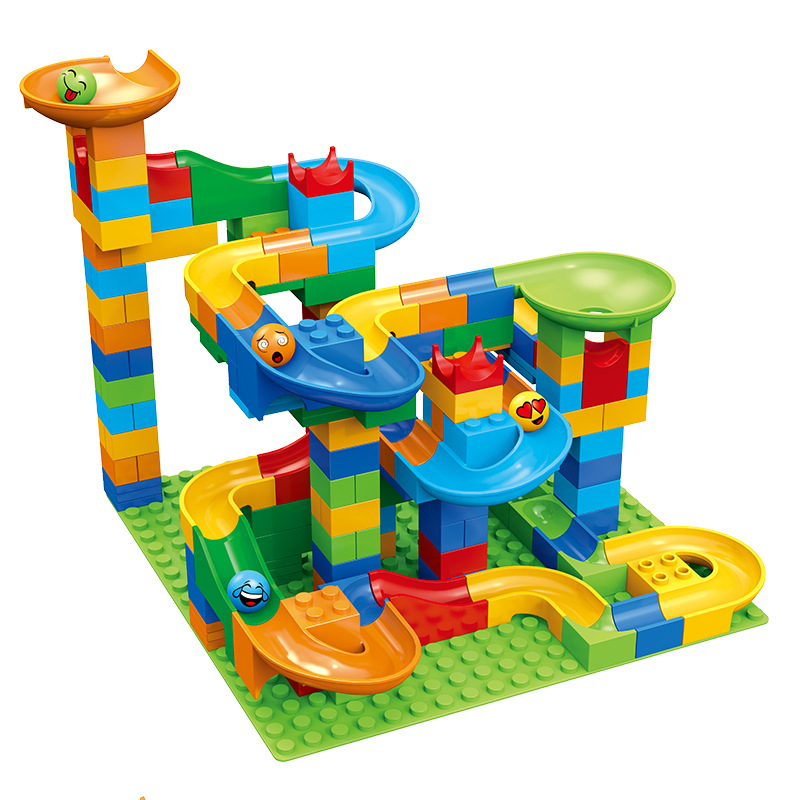 Children's DIY Variable Slide Building Blocks Ball Track Assembled Building Blocks Small Particle Assembled and High Building Blocks Track