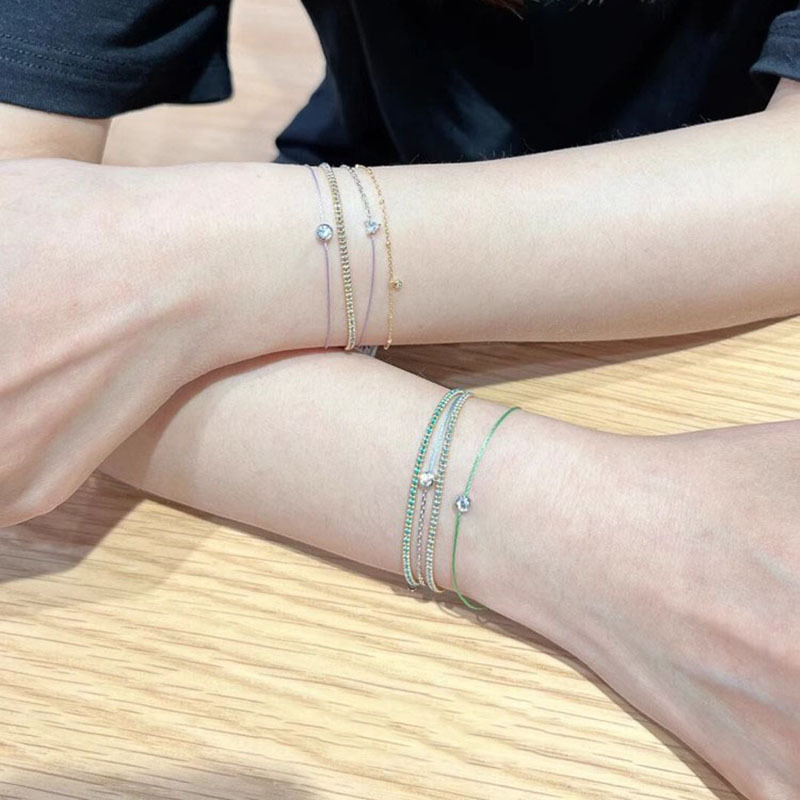Xiaohongshu の人気の DIY 極細シングルダイヤモンドバブルブレスレット女性用ハイエンド絶妙な織りブレスレットドロップシッピング|undefined