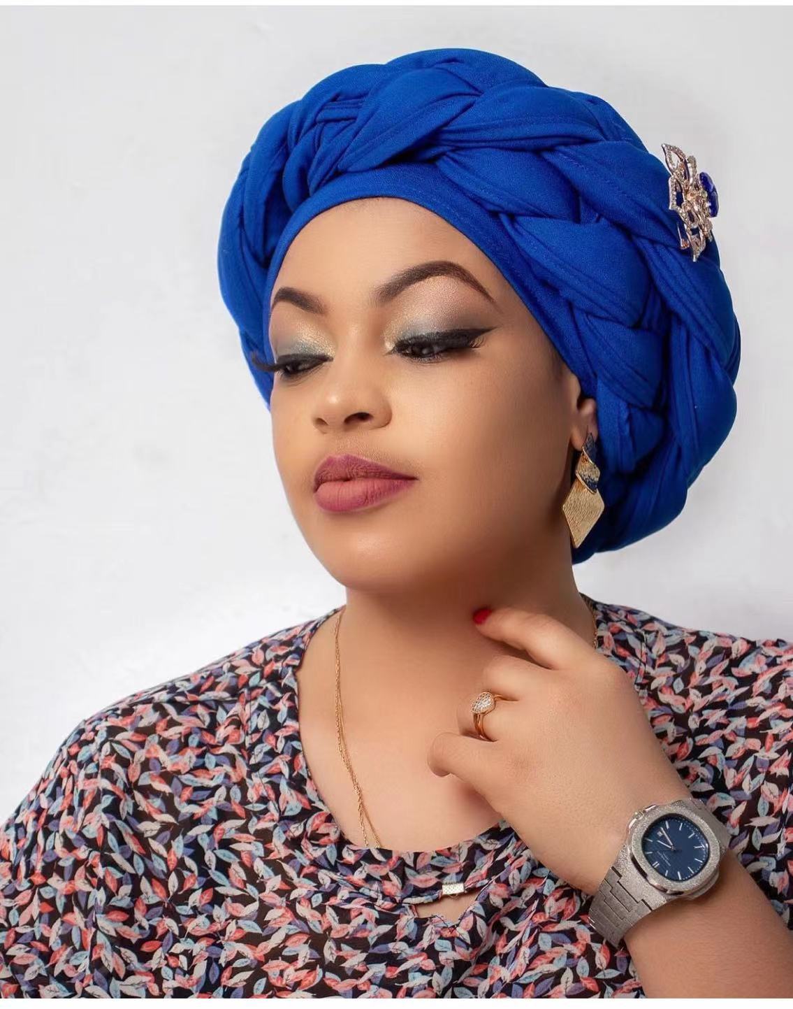 Muslim hat Autumn African hand-braided hat with accessory turban wrap_voghion.com