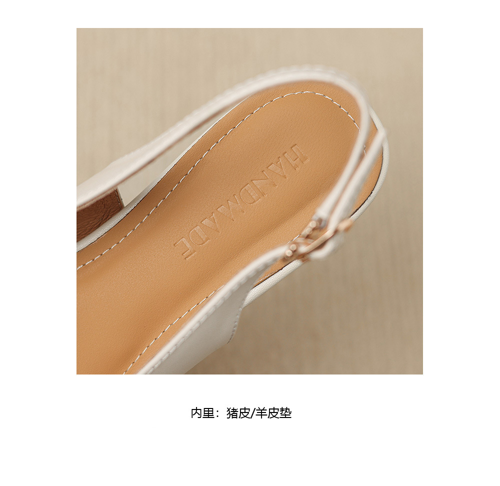 Sandal nữ gót thấp 2,5 cm mũi kín quai hậu phong cách tiểu hương — đen chi tiết 19