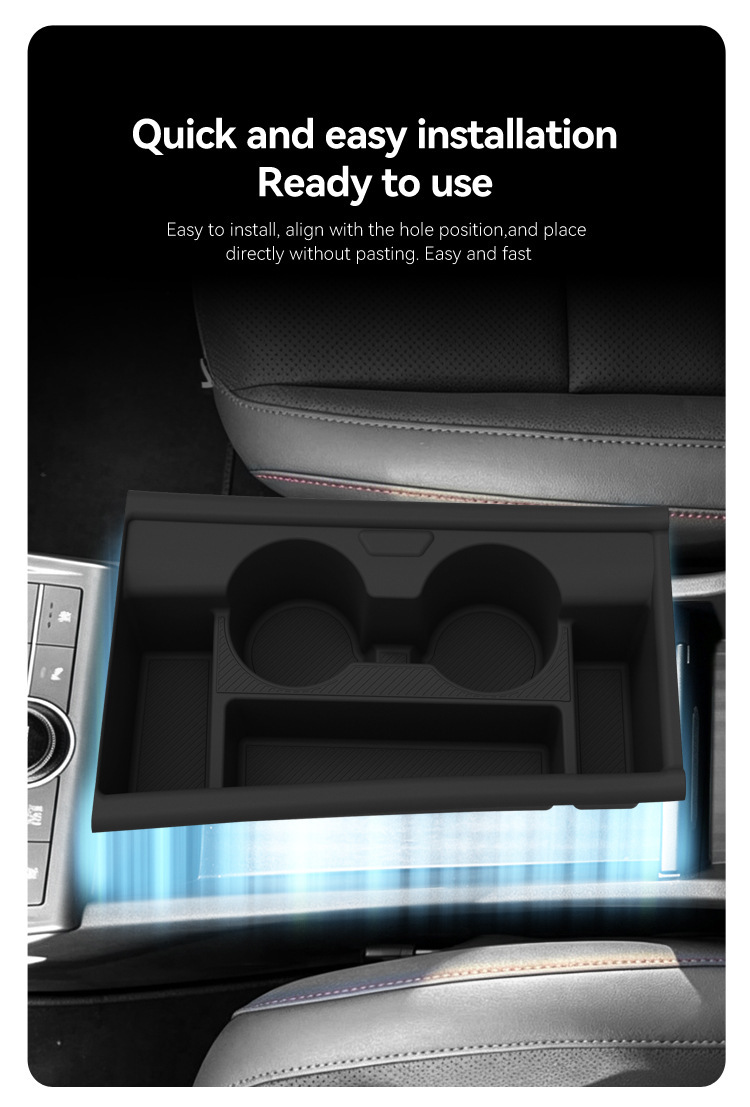 Suitable for 25 models of Hyundai KONA, this center console cup holder cover is a silicone protective and anti-slip mat, a car accessory for modification
