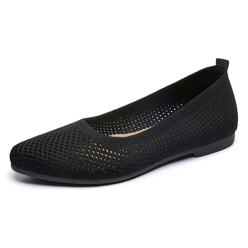 Zapatos de mujer procesamiento de verano zapatos de malla transpirables tejidos voladores personalizados zapatos casuales cómodos y ligeros zapatos de madre perezosos