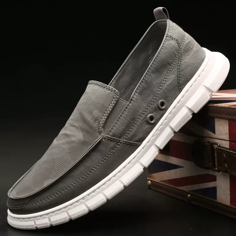 锋步0066 男士春秋季一脚蹬布鞋休闲冰丝布男鞋透气板鞋男鞋潮鞋