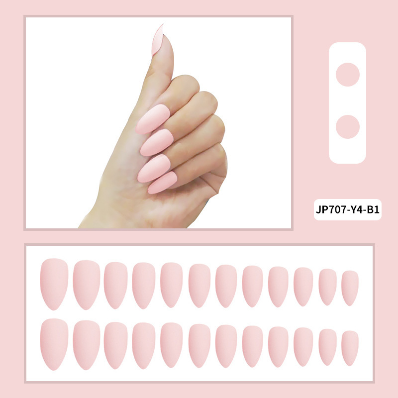 Uñas de uñas de color sólido, uñas largas puntiagudas, uñas de uñas mate mate, parches de uñas falsas, productos terminados al por mayor image 14