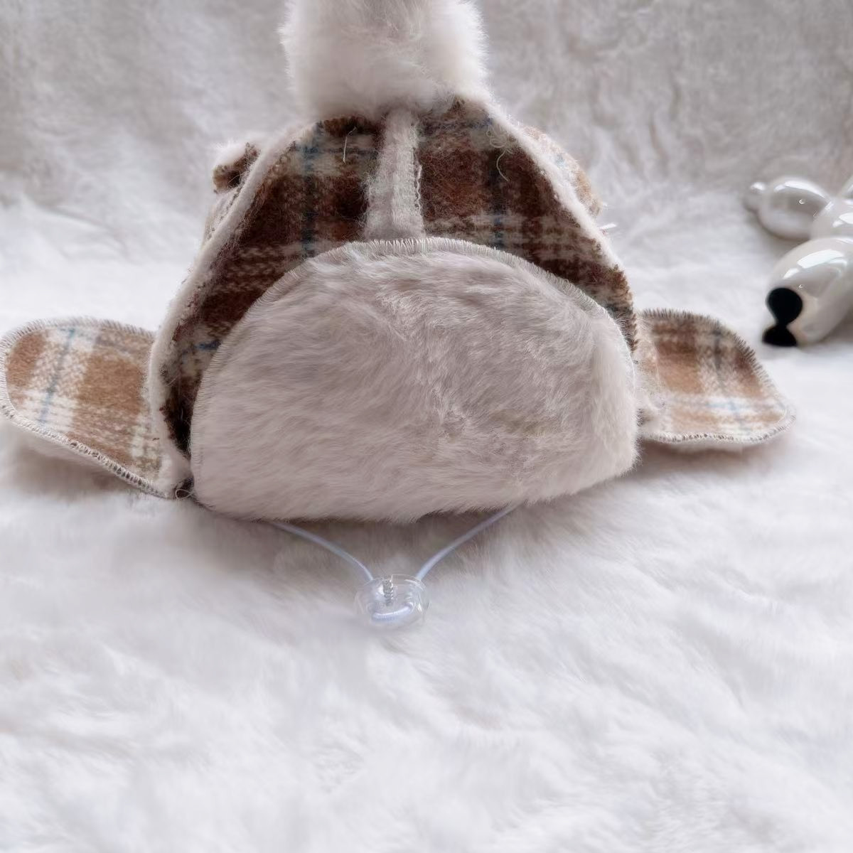 Sombrero de lana para mascotas pequeños, orejas expuestas, abrigo para invierno y otoño, ideal para French Bulldog y Pug