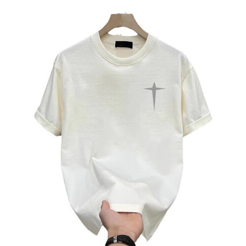 Summer Men's Short Sleeve T-Shirt New American Style Upper Body Clothing Loose Trendy Teenagers Pure Cotton