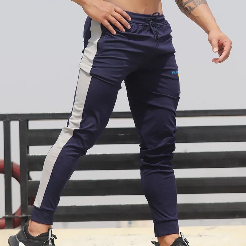 Cross-border New Men's Color-block Sports Trousers Running Fitness Casual Slim-fit Foot Jogging Pants European and American AliExpress Cross-border New Men's Color-block Sports Trousers Running Fitness Casual Slim-fit Foot Jogging Pants European and American AliExpress