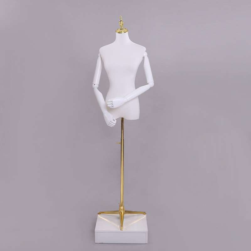 Modelo de tienda de ropa estante leche seda hembra medio cuerpo maniquí mesa modelo de cabeza pantalla estante ventana vestido de novia modelo accesorios femenino image 17