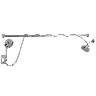 Amazon Cross-border Couple High Pressure Double Shower Head Combination Adjustable Height Shower Rod American Undercover Shower