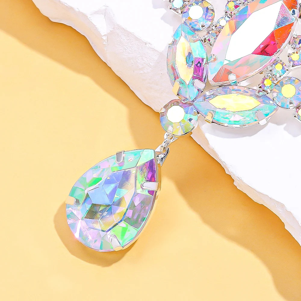 AliExpress Fire Diamond Diamond Jewelry Set Exagerated Diamond Clavicle Bracelet Accessories Jewelry Set