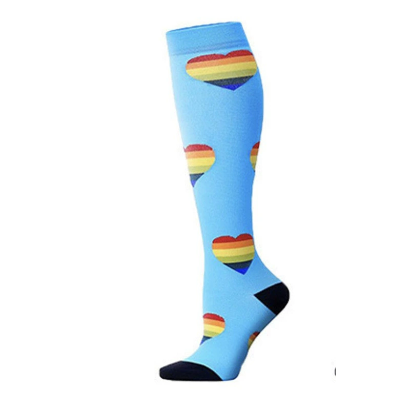 Compression Running Socks, Unisex Jacquard Knee-High Socks, Multiple Patterns, S/M & L/XL