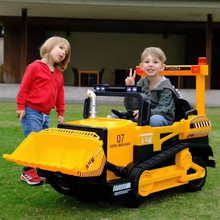 宝宝工程车可坐双人儿童电动四轮汽车玩具推土车男女孩遥控越野车