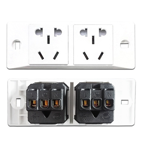 Supply Industrial Power Socket 10A Two-Position Narrow Version New National Standard Five-Hole Aging Test Plug-in 