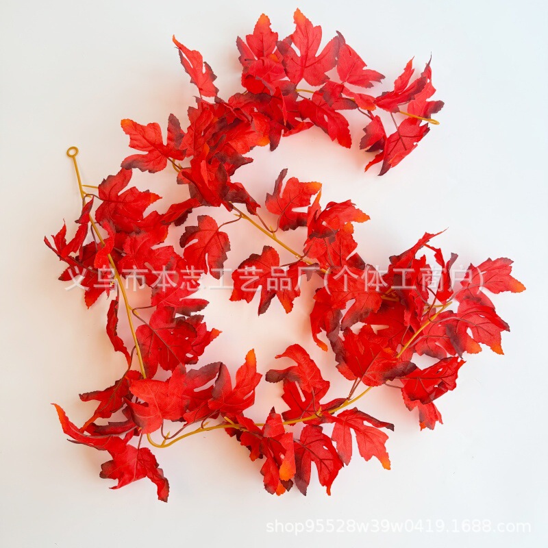 Artificial Maple Leaf Garland, Fake Leaves, Autumn Harvest Festival Decorations, Thanksgiving Artificial Maple Leaf Home Decorations