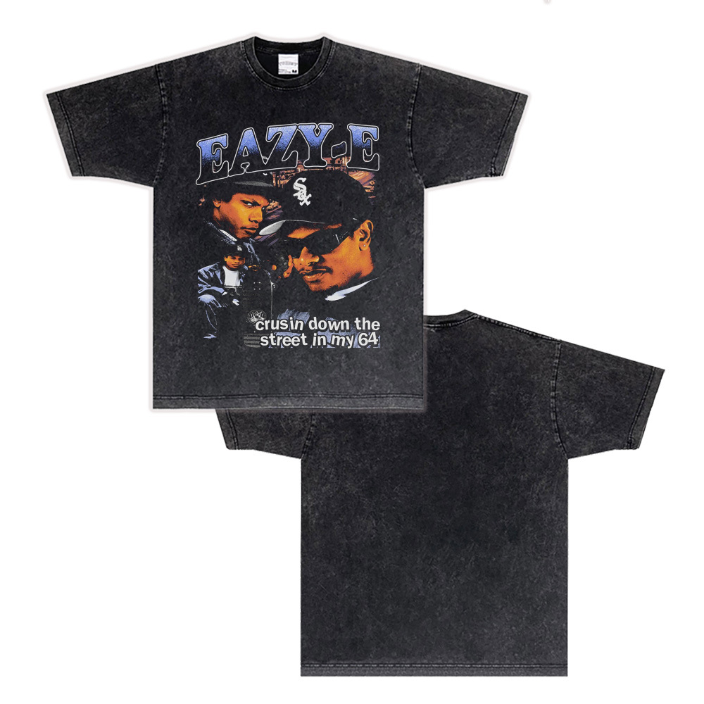 West Coast Rap N.W.A. Digital Direct Jet Washing Made Old American Retro Little Neck Camiseta image 37