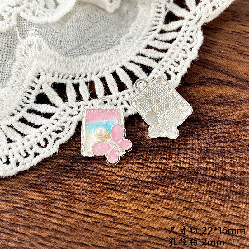ハイエンドのレトロなフランスのモネの庭の油絵花蝶ペンダント diy ネックレスブレスレット耳ジュエリーアクセサリー|undefined