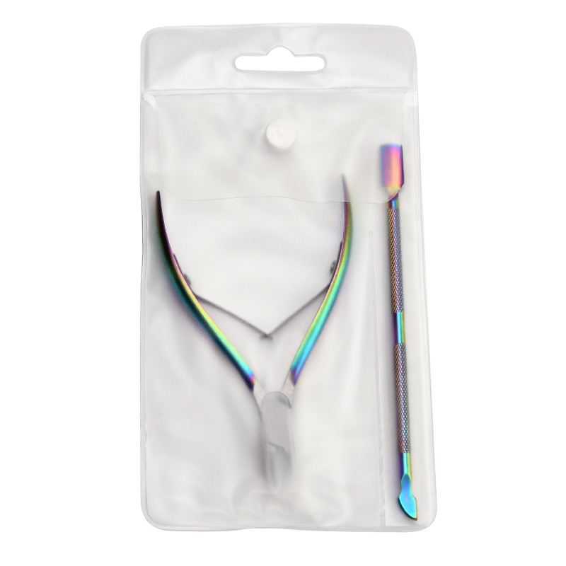 Fábrica al por mayor nueva piel muerta de acero tijeras cortaúñas traje de color titanio piel muerta cortaúñas de acero empujar tijeras de piel muerta