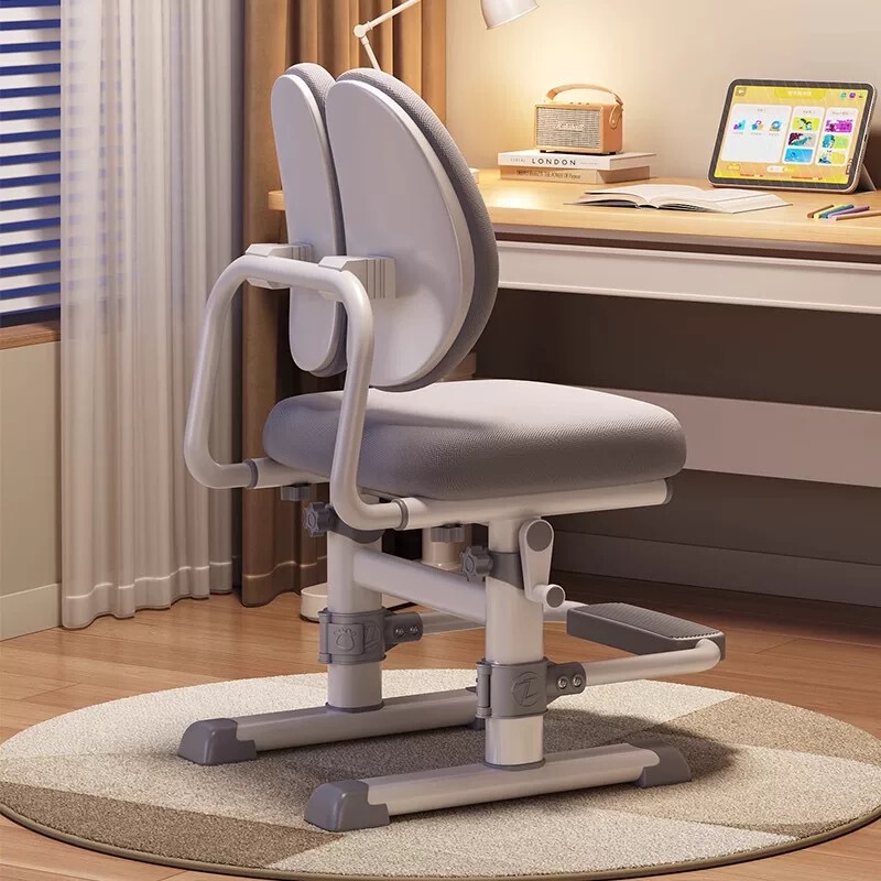 Children's Learning Chair with Back Support for Correct Posture, Suitable for Primary and Secondary School Students, Home-Use Writing Chair, Adjustable Ergonomic Desk Chair