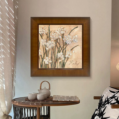 馬蹄蓮》法式現代復古客廳裝飾畫高級感美式玄關臥室餐廳矮櫃掛畫