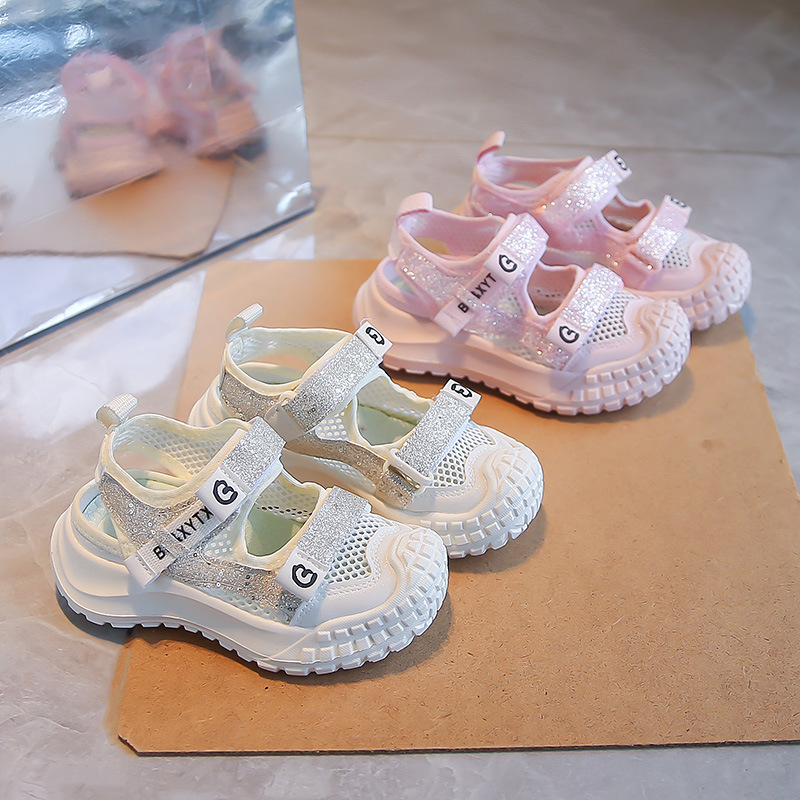 Sandálias de niñas verano 2026 nuevos zapatos de princesa para niños zapatos de malla hueca transpirables zapatos casuales zapatos image 5