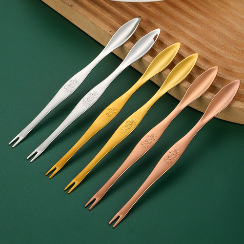 Crab eating tool 304 stainless steel crab needle crab fork household hairy crab peeling tool crab eating spoon with laser logo