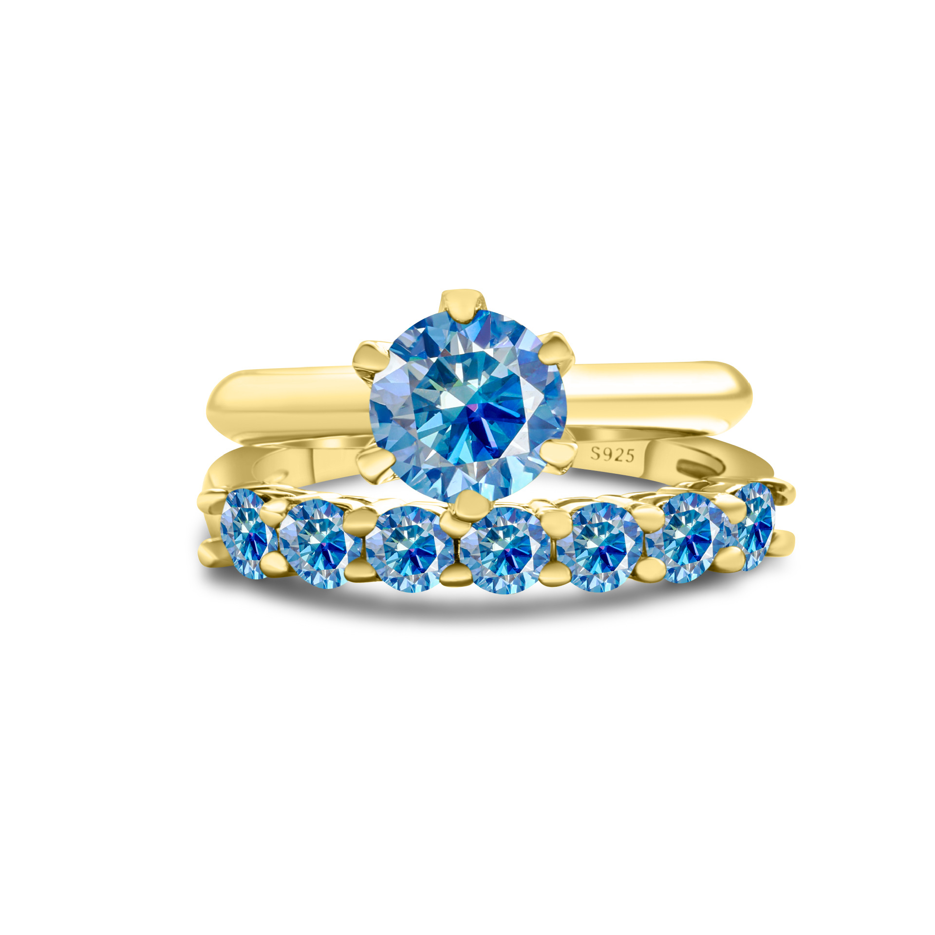 1.7CT anillo de piedra de moissanita oro S925 plata de moissanita conjunto con certificado GRA