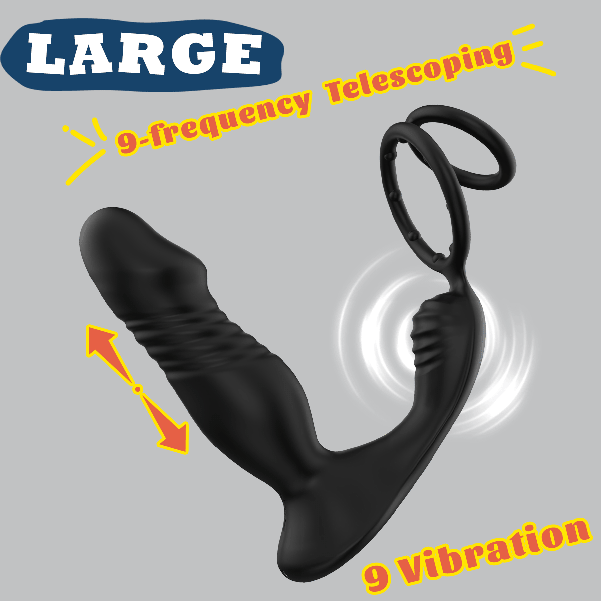 App-Controlled Vibrating Prostate Massager with Double Ring Locking, 9-Frequency Telescopic Anal Plug — detail image 31