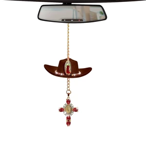 Cross-border New Product Cowboy Hat Car Pendant Love Cross Fashion Car Interior Supplies Car Supplies