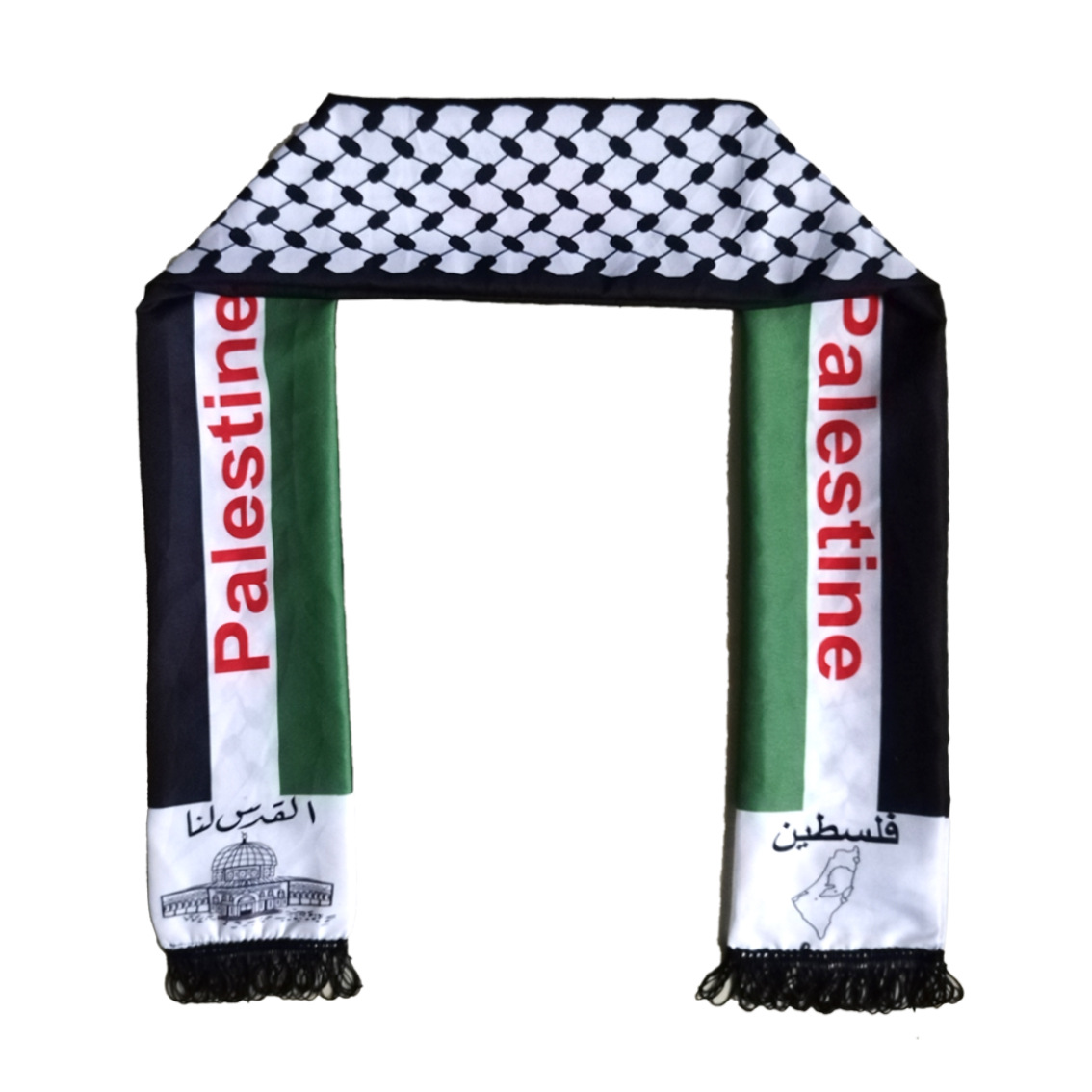 Transfronteriza en stock poliéster bufanda Palestina bandera palestina bufanda