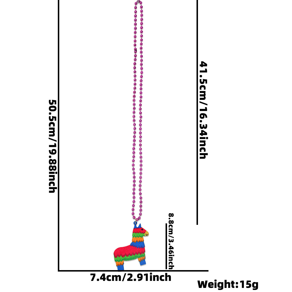 Collar del Día Nacional de México Decoración de la fiesta del 5 de mayo Cadena de cuentas redondas Día de los muertos Esqueleto Joyas de cadena de cuentas