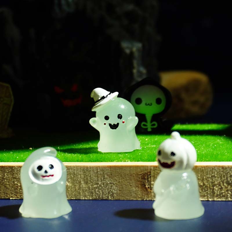 Micro paisaje creativo lindo cabello luminoso Halloween pequeño fantasma accesorios de decoración de muñecas mini decoración de escritorio