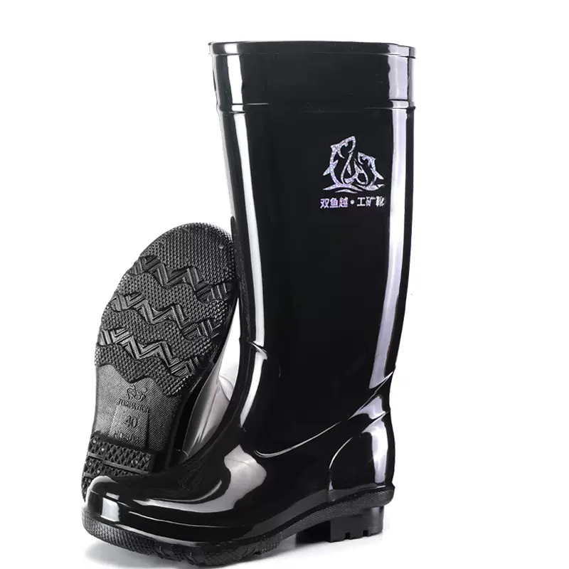 803-3双鱼越雨鞋男款高筒男士长雨靴防滑耐磨防水鞋加厚劳保胶鞋